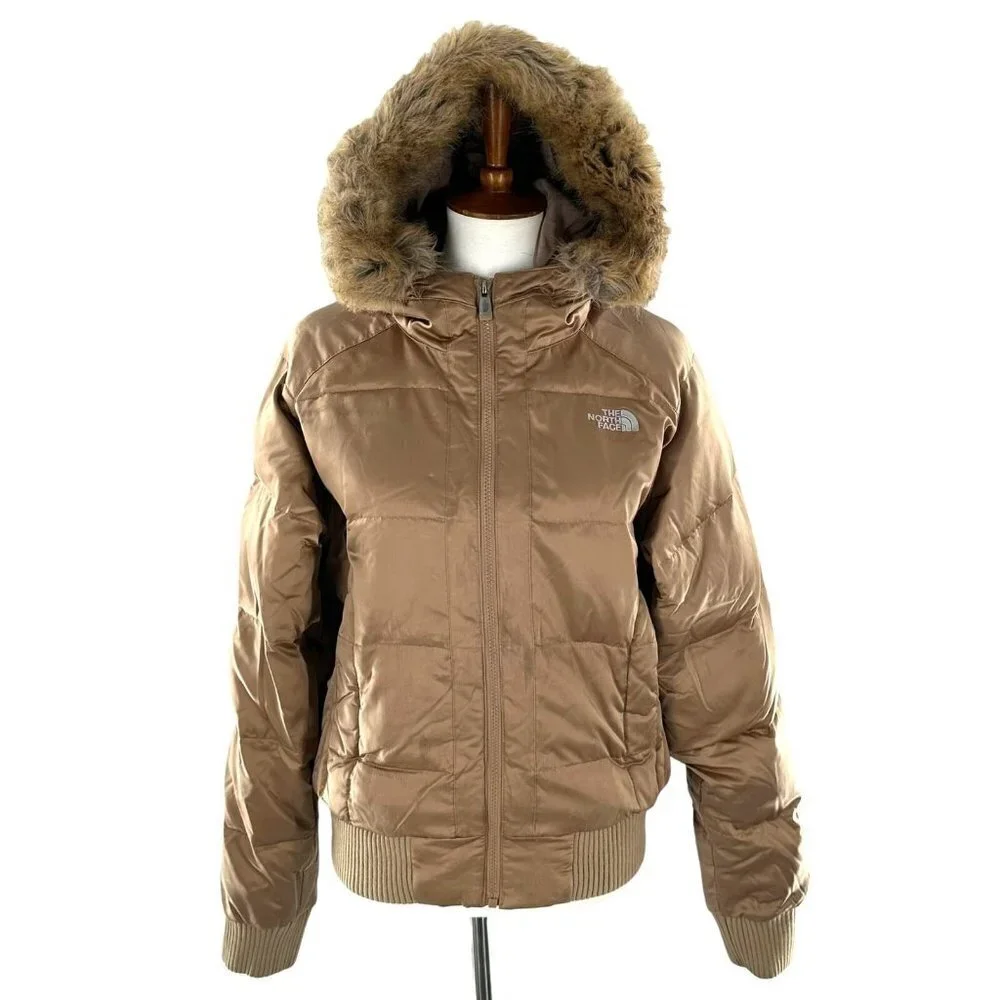Vintage The North Face 550 Down Fill Gold Hooded Puffer Jacket Men's Size Large